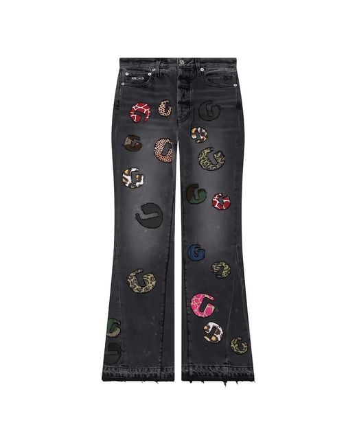 GALLERY DEPT. Gray G Time La Flare Appliqué Wide-Leg Jeans for men