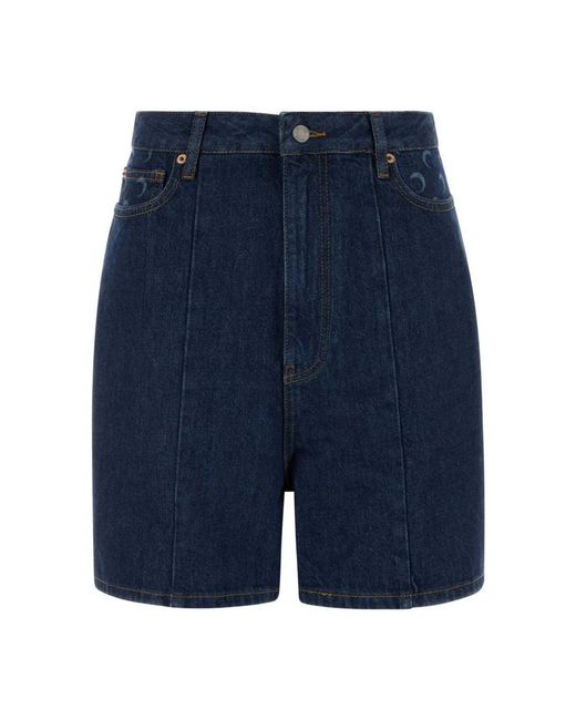 MARINE SERRE Blue Denim Shorts