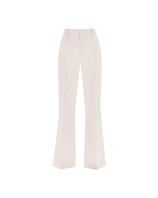 Pantaloni bootcut in cotone a vita alta di Ralph Lauren in White