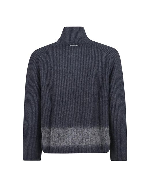 DSquared² Truien & Vesten ,Grijs ,Stijlvolle Rits Cardigan Trui in het Blue voor heren