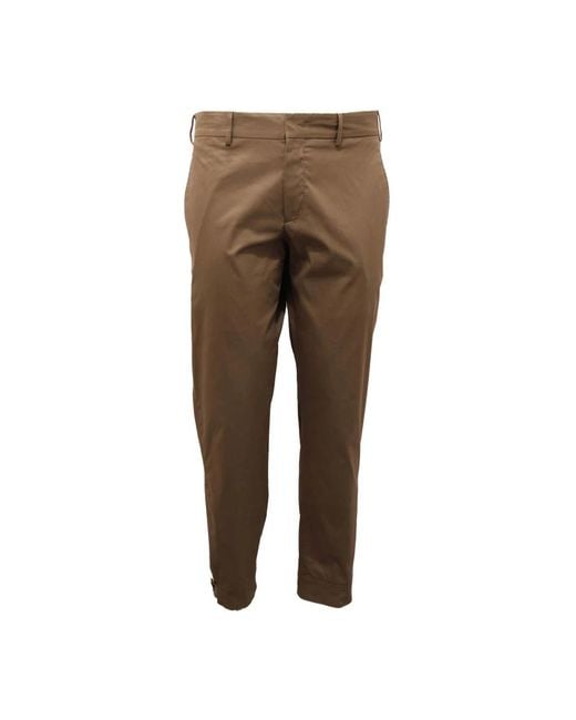 PT01 Brown Slim-Fit Trousers for men