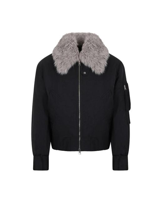AMI Black Faux Fur & Shearling Jackets for men