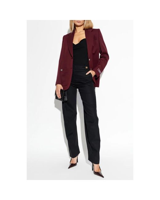 Versace Tops ,Zwart ,Stretch Crêpe Jersey Top Met Plooitjes in het Black
