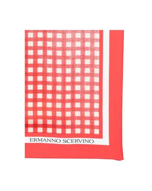 Ermanno Scervino Red Silky Scarves