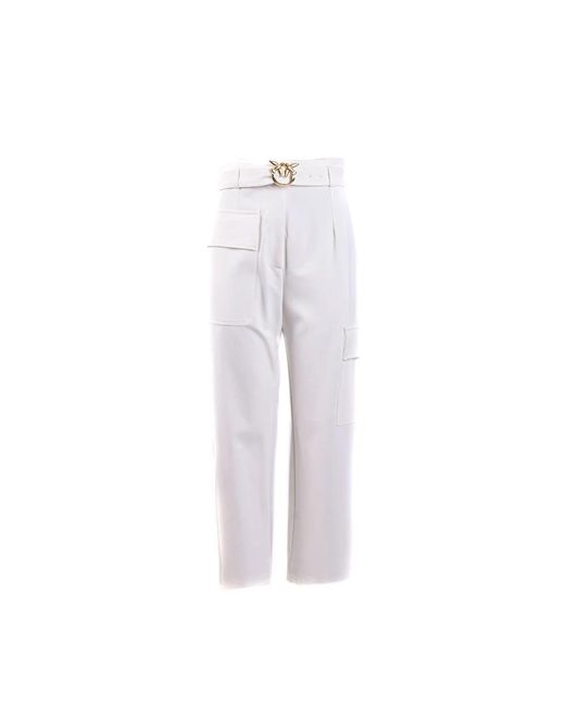 Pinko White Straight Trousers