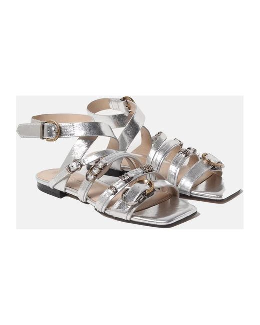 Pinko White Flat Sandals