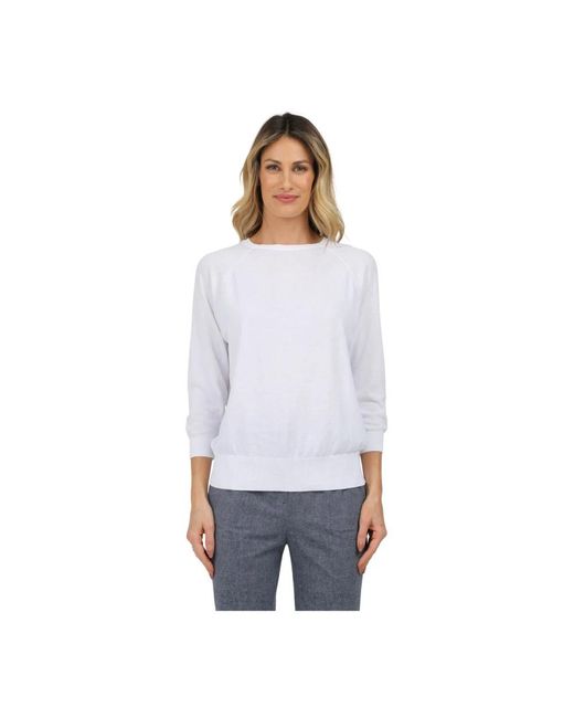 Alpha Studio Ronde Hals Top in het White