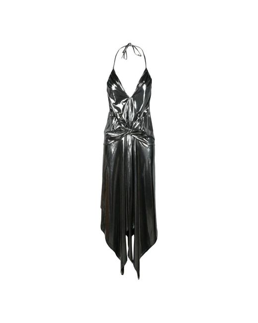 Alexandre Vauthier Black Langes kleid mit schößchenrock