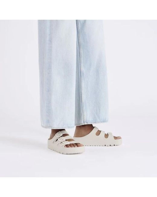 Birkenstock White Flex Platform Sandalen