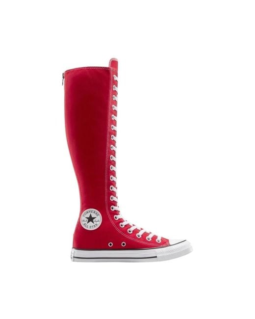 Lace-Up Boots Converse de color Red