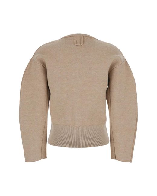 Jacquemus Truien & Vesten ,Wol Doppio Cardigan in het Brown
