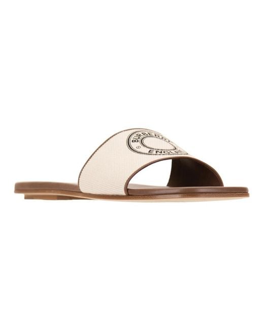 Burberry White Sliders