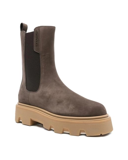 Moncler Brown Chelsea Boots