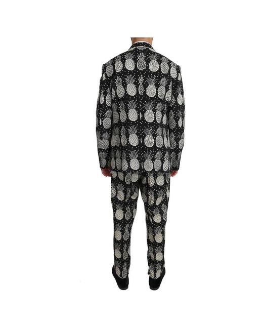 2 pièces slim en laine noire ananas Dolce & Gabbana pour homme en coloris Black