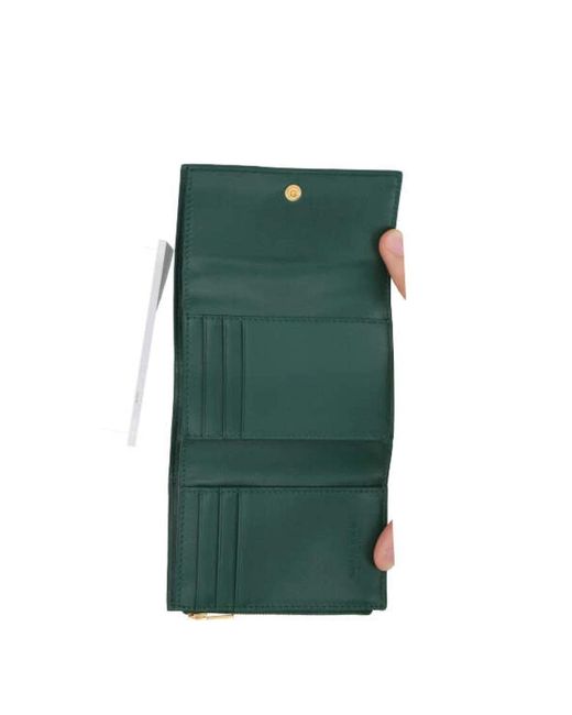 Bottega Veneta Green Grüne smaragd maxi intrecciato tri-fold geldbörse