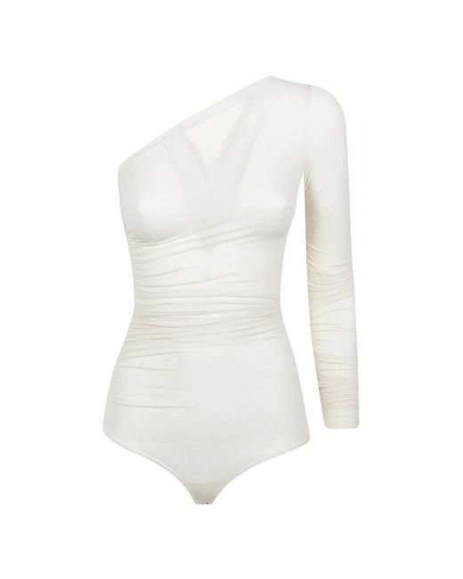 Wolford Sheer Drape String Body in het White