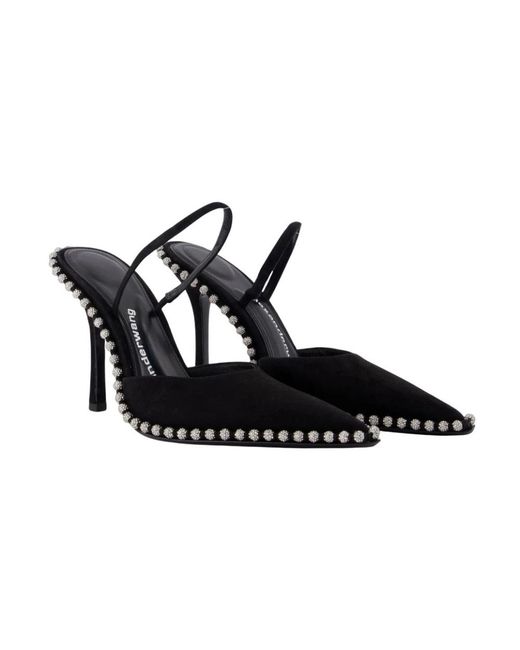 Alexander Wang Schoenen ,Zwart ,Leer Zwarte Leren Slingback Hakken in het Black