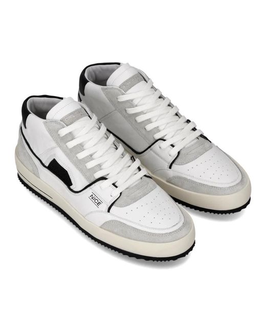 Philippe Model Schoenen ,Wit ,Leer Nice Tennis Sneaker in het White voor heren