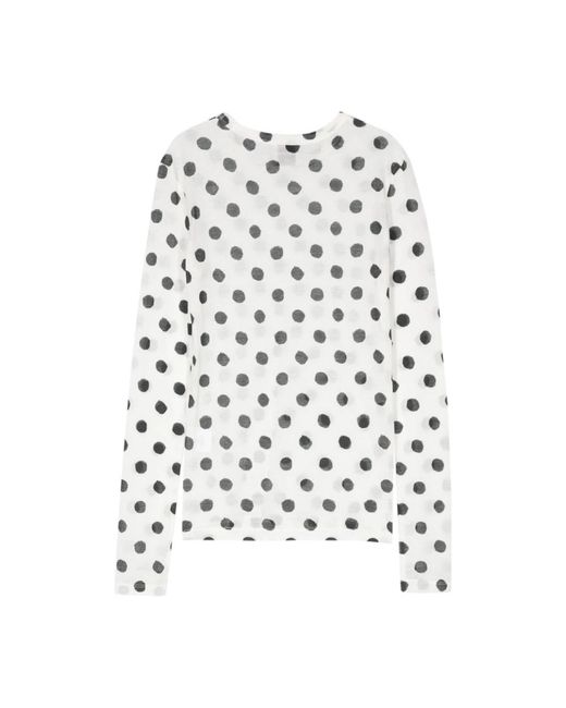 Alysi White T-shirt und polo mit polka dot print