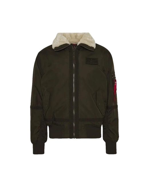 Alpha Industries Winterjacke mit kunstpelzkragen in Green für Herren