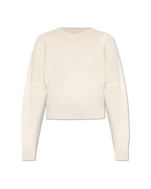 Marni White Wollpullover