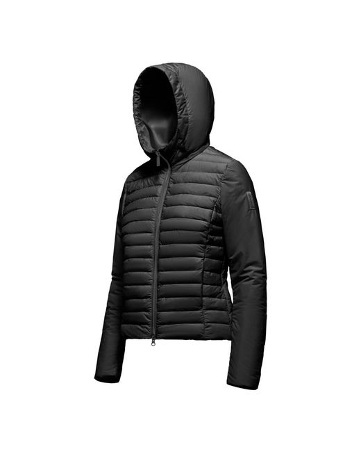 Bomboogie Stretch Nylon Gewatteerde Jas Met Capuchon in het Black