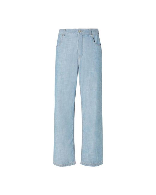 Fendi Blue Straight Fit Jeans for men