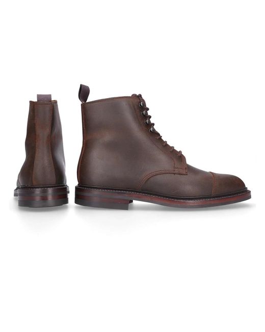 Crockett and Jones Brown Lace-Up Boots for men