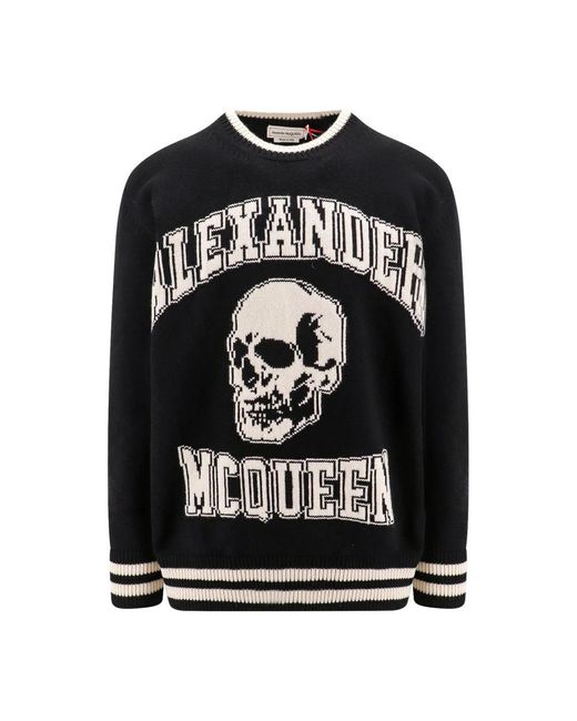Alexander McQueen Black Round-Neck Knitwear for men