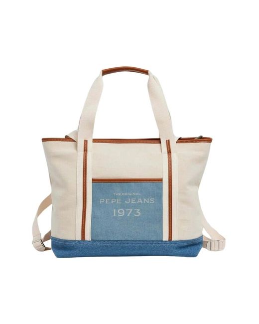 Pepe Jeans Blue Tote Bags