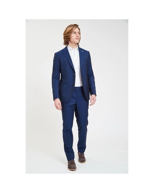 Luigi Bianchi Blue Single Breasted Suits for men