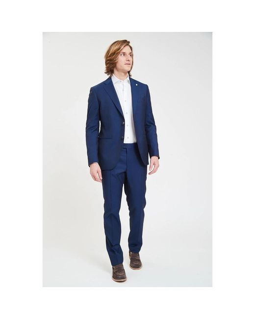 Single Breasted Suits Luigi Bianchi de hombre de color Blue