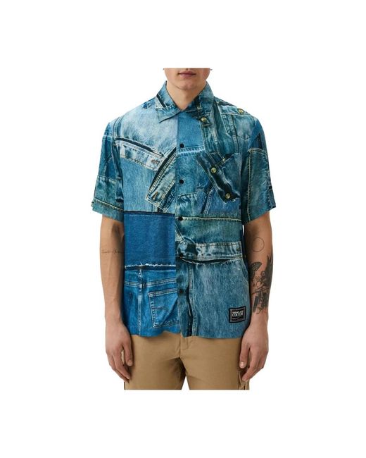 Versace Jeans Couture Blue Denim Shirts for men