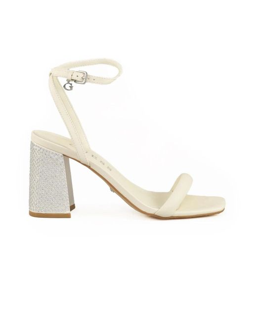 Guess White High Heel Sandals
