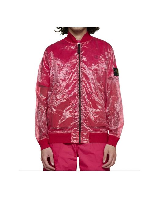 Stone Island Pink Bomber Jackets for men