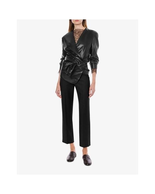 Alberta Ferretti Black Leather Jackets