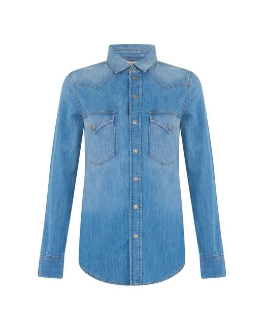 DIESEL Blue Denim Shirts