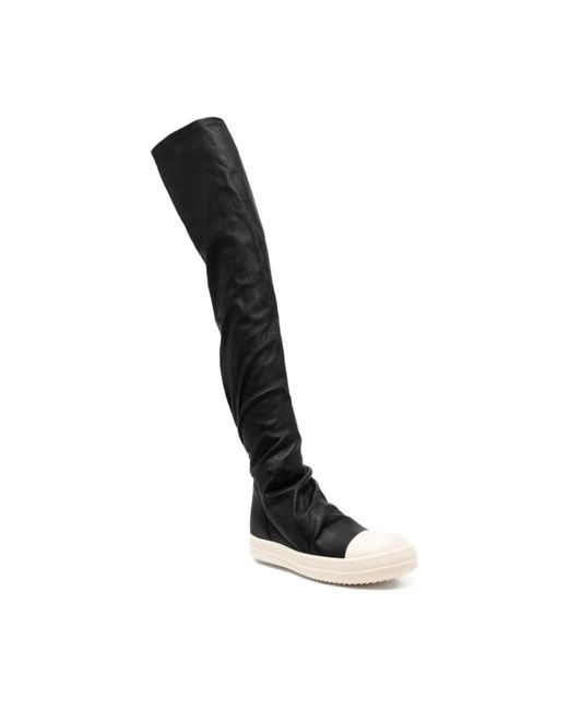 Rick Owens Black Over-Knee Boots