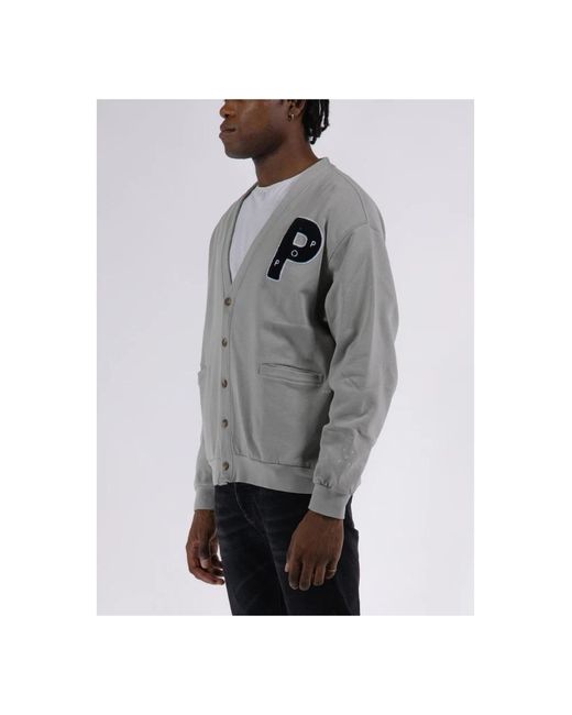 Pop Trading Co. Big P Sweat Cardigan in Gray für Herren