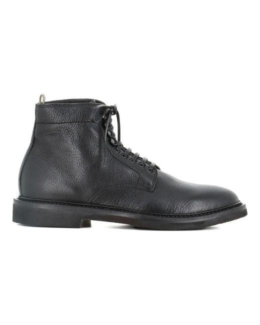 Officine Creative Black Lace-Up Boots for men