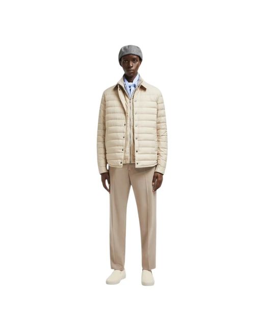 Moncler Jassen ,Polyester Down Shirt Jacket Air Soft in het Natural voor heren