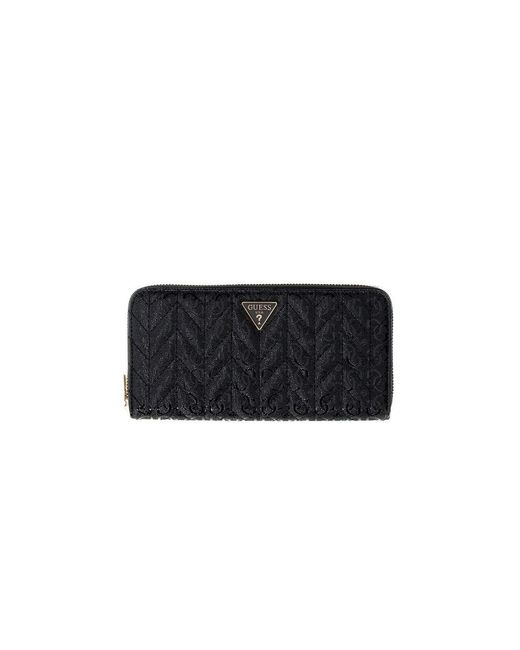 Guess Black Stacey Slg Large Zip Around