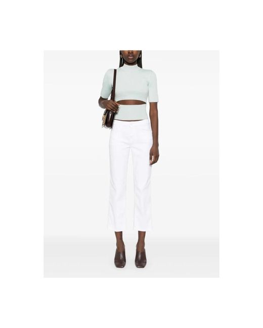 7 For All Mankind White Cropped Jeans