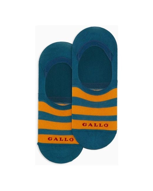 Gallo Blue Grüne Baumwoll-Invisible-Socken Mit Zweifarbigen Streifenmuster