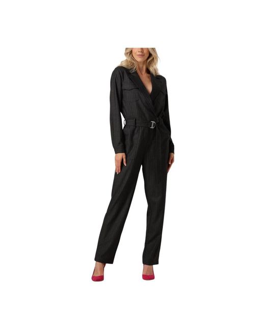 Aaiko Jumpsuits & Playsuits ,Zwart ,Polyester Elegante Pinstripe Jumpsuit in het Black