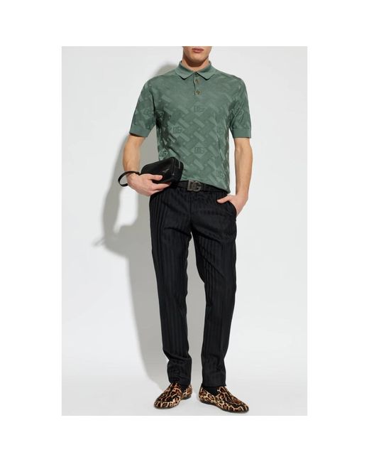 Dolce & Gabbana Silk Polo in het Green voor heren