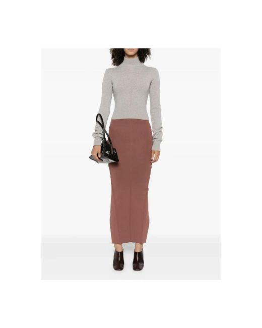 Rick Owens Brown Maxi Skirts