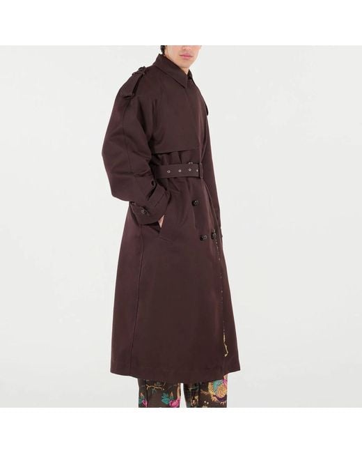 Roberto Cavalli Brown Trench Coats for men