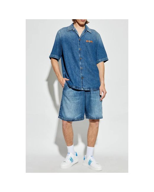 Versace Korte Broeken ,Blauw ,Denim Denim Shorts in het Blue voor heren