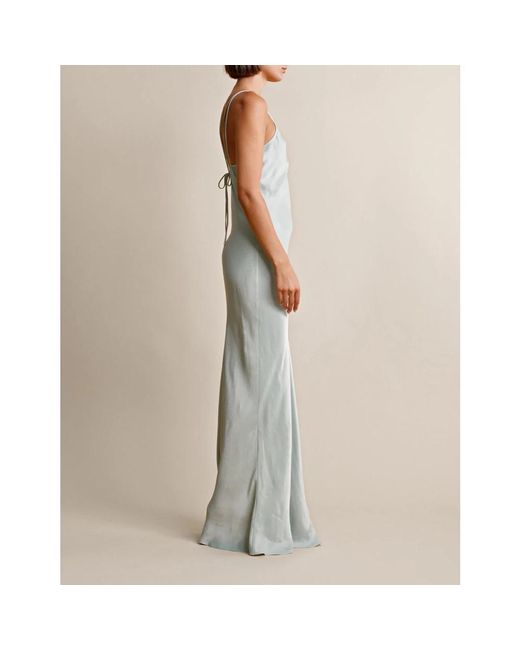 byTiMo Kleedjes ,Blauw ,Wol Satin Strap Maxi Jurk in het Blue
